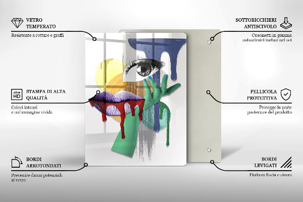 De vidrio templado Collage de arte abstracto