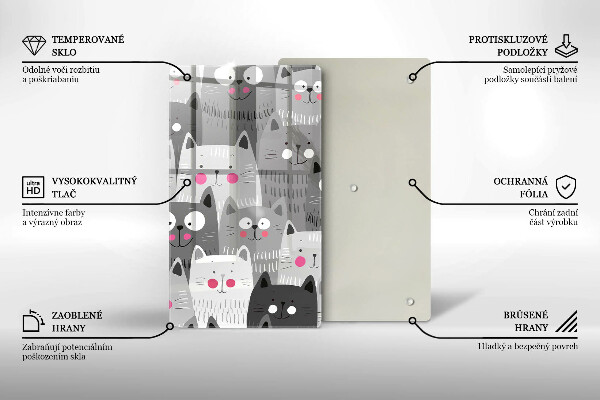 De vidrio templado Ilustración de gatos