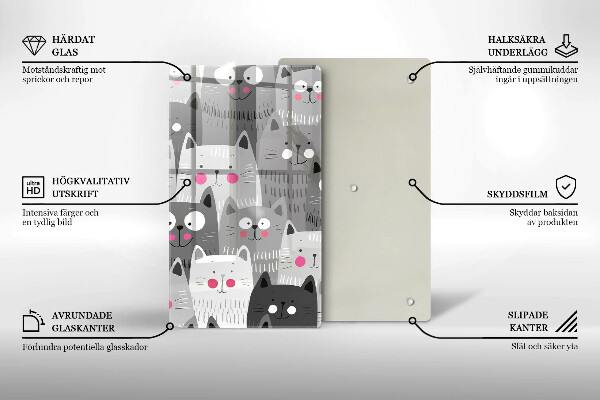 De vidrio templado Ilustración de gatos