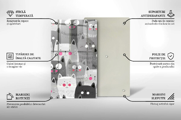 De vidrio templado Ilustración de gatos