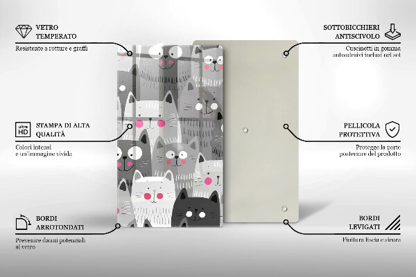 De vidrio templado Ilustración de gatos