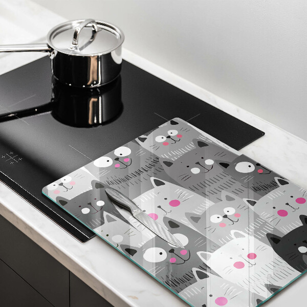 De vidrio templado Ilustración de gatos