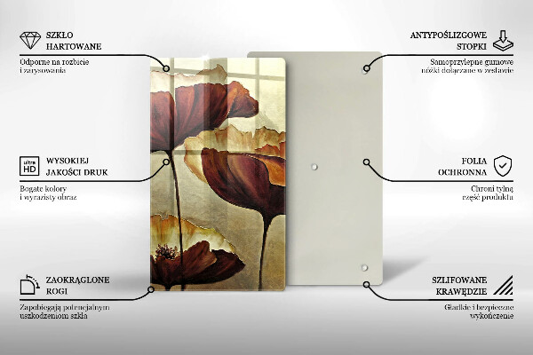 De vidrio templado Flores boho pintadas