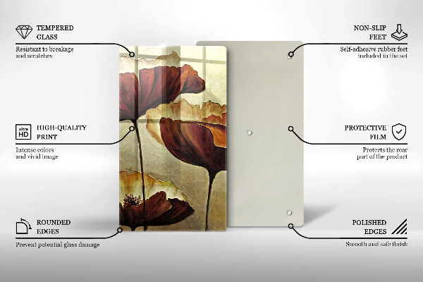 De vidrio templado Flores boho pintadas