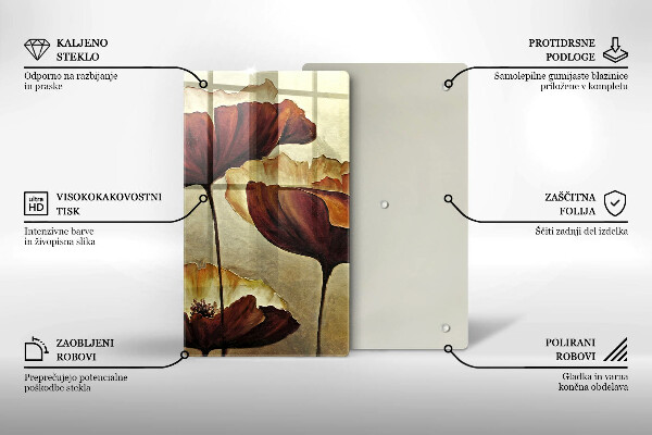 De vidrio templado Flores boho pintadas