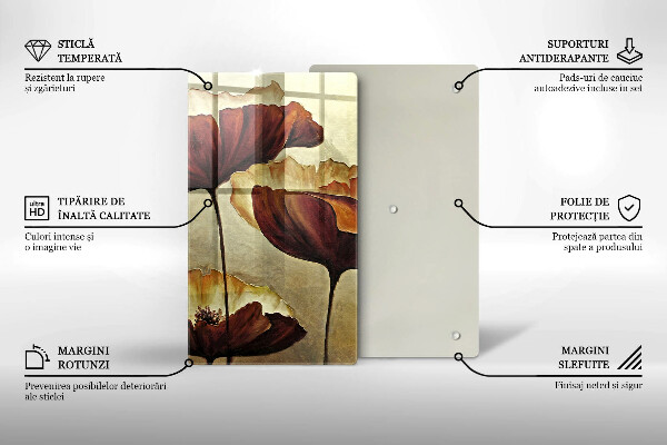 De vidrio templado Flores boho pintadas