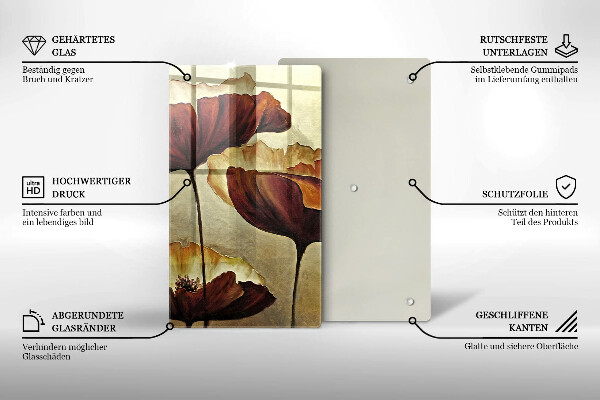 De vidrio templado Flores boho pintadas