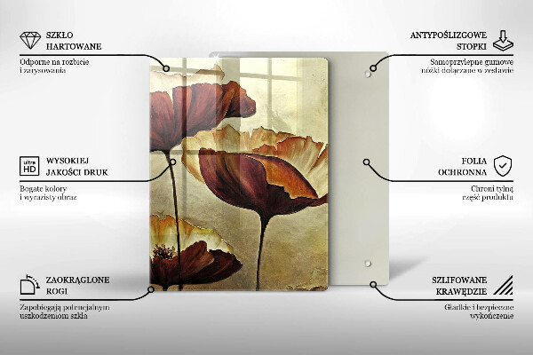 De vidrio templado Flores boho pintadas