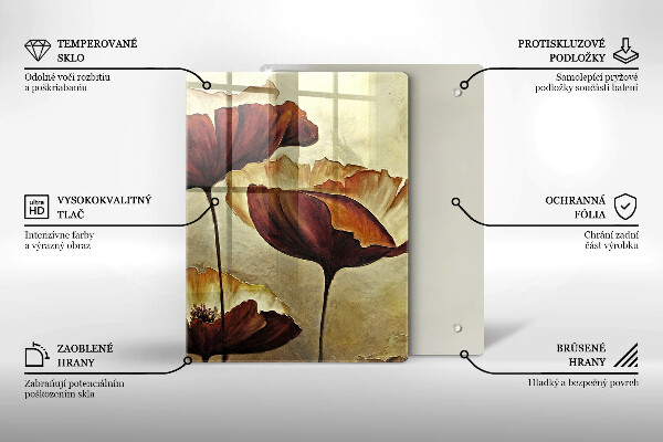 De vidrio templado Flores boho pintadas