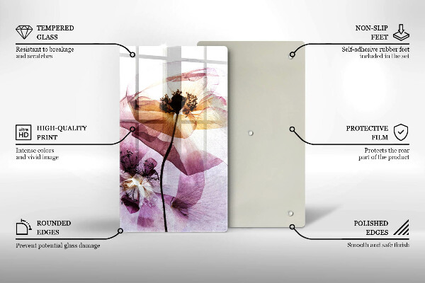 De vidrio templado flores delicadas