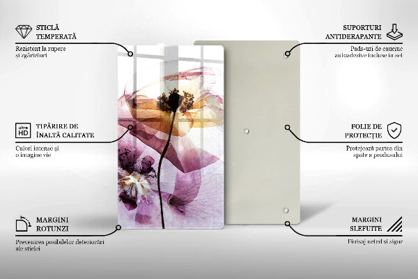 De vidrio templado flores delicadas