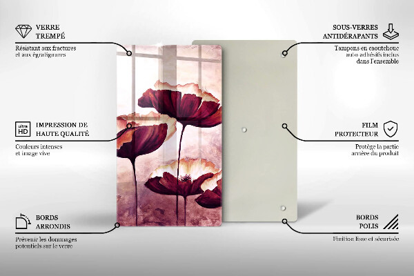 De vidrio templado pintura de flores