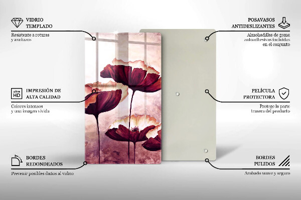 De vidrio templado pintura de flores