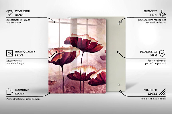 De vidrio templado pintura de flores