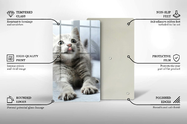 De vidrio templado Pequeño gatito lindo