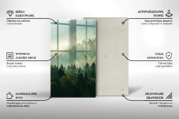 De vidrio templado Vista del paisaje del bosque