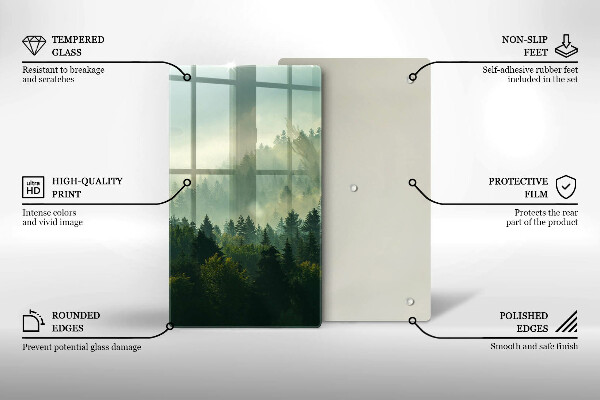 De vidrio templado Vista del paisaje del bosque