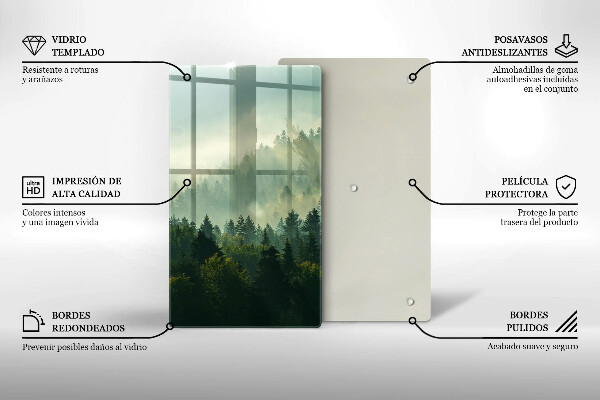 De vidrio templado Vista del paisaje del bosque