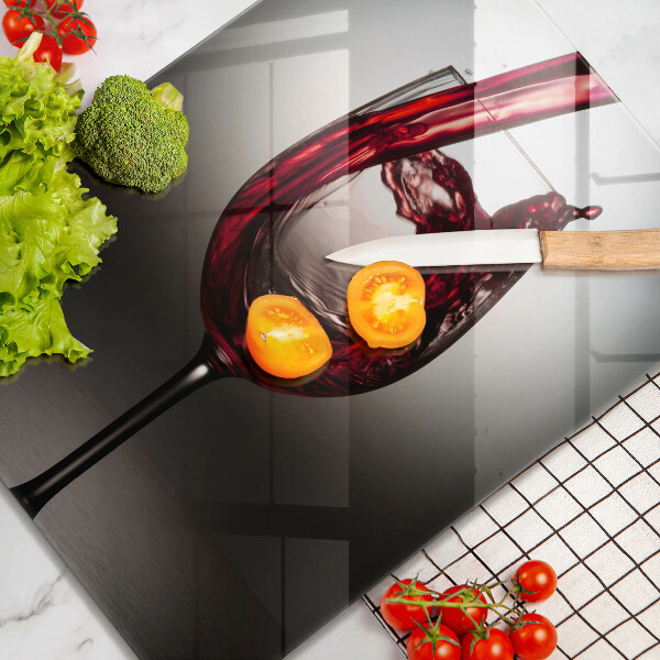 De vidrio templado Copa y vino tinto