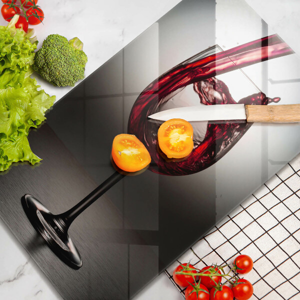 De vidrio templado Copa y vino tinto