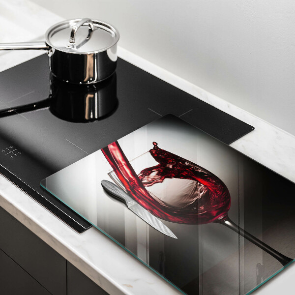 De vidrio templado Copa y vino tinto