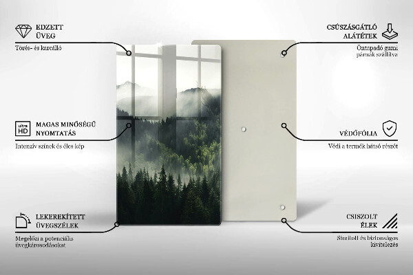 De vidrio templado Paisaje de bosque y niebla