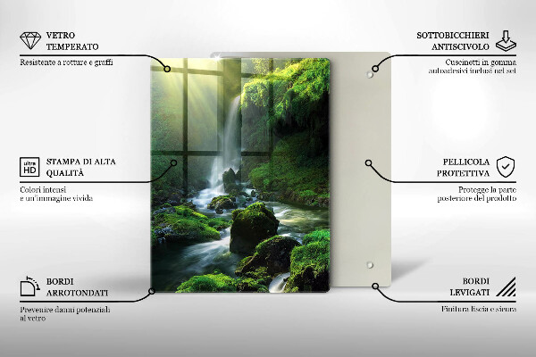 De vidrio templado Cascada en la selva