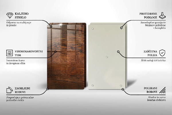 De vidrio templado Tablero de madera oscura