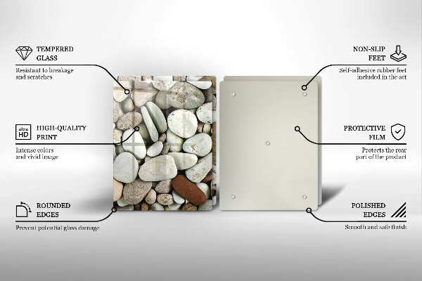 De vidrio templado Fondo de piedras pequeñas