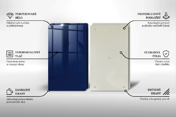 De vidrio templado Color azul