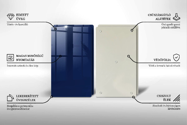 De vidrio templado Color azul