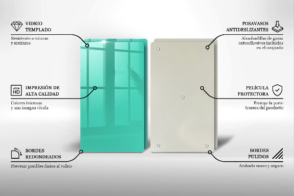 De vidrio templado Color verde