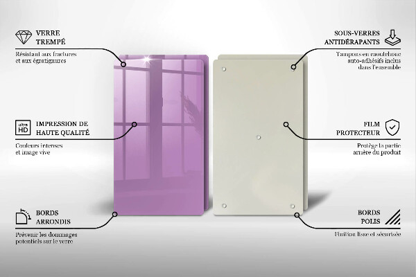 De vidrio templado Color violeta