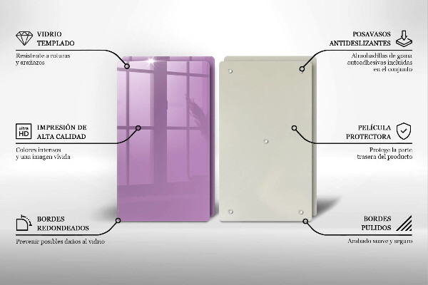 De vidrio templado Color violeta