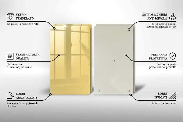 De vidrio templado Amarillo