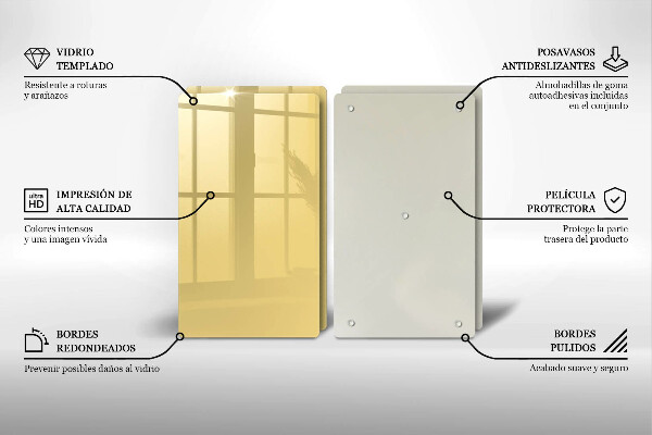 De vidrio templado Amarillo