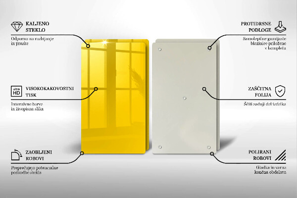 De vidrio templado Amarillo