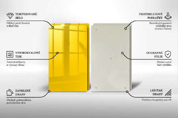 De vidrio templado Amarillo