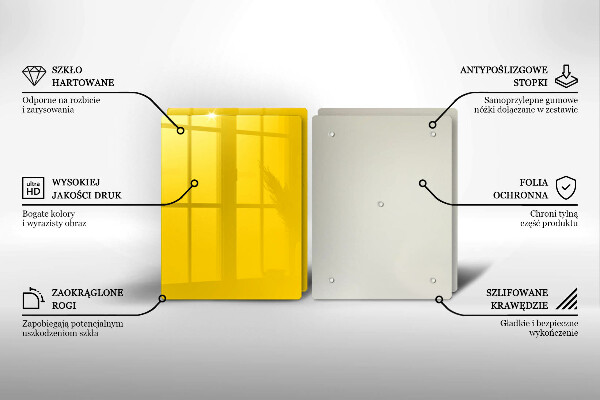 De vidrio templado Amarillo