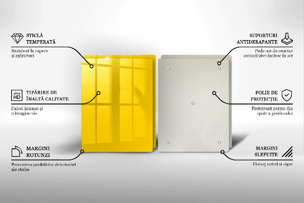 De vidrio templado Amarillo