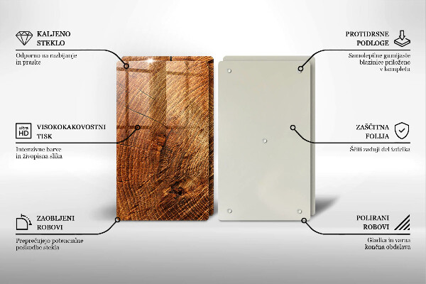 De vidrio templado Grano de madera del árbol