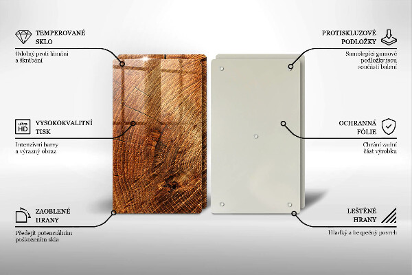 De vidrio templado Grano de madera del árbol