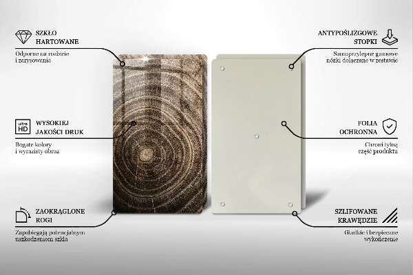 De vidrio templado Anillos de madera