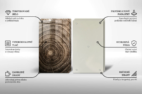 De vidrio templado Anillos de madera