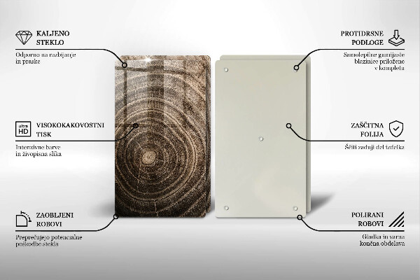 De vidrio templado Anillos de madera