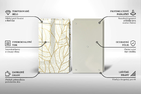 De vidrio templado Patrón de hojas de arte lineal