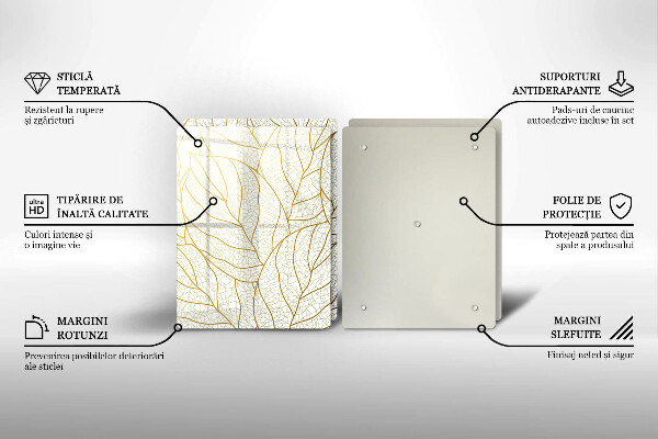 De vidrio templado Patrón de hojas de arte lineal
