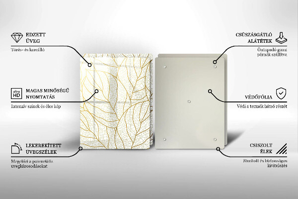 De vidrio templado Patrón de hojas de arte lineal