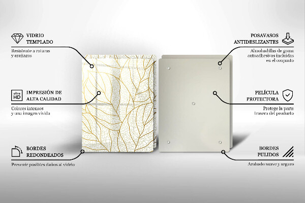 De vidrio templado Patrón de hojas de arte lineal