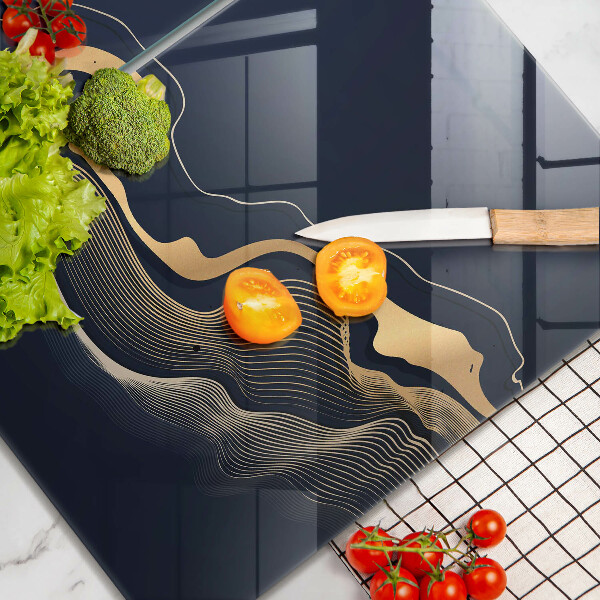 De vidrio templado Líneas doradas abstractas